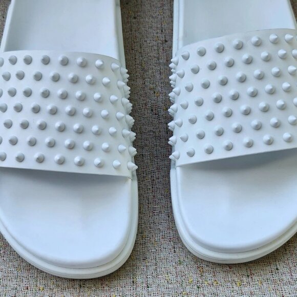Christian Louboutin Men Sandal White Slide Summer Shoe Made in Italy Size 45 main image 6